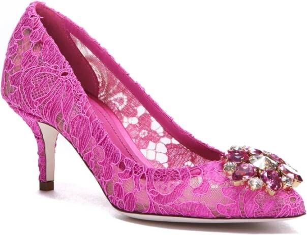 Dolce & Gabbana Fuchsia Kristal Hak Pumps Purple Dames