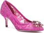 Dolce & Gabbana Fuchsia Kristal Hak Pumps Purple Dames - Thumbnail 1