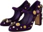 Dolce & Gabbana Paarse Suède Versierde Mary Jane Schoenen Purple Dames - Thumbnail 2