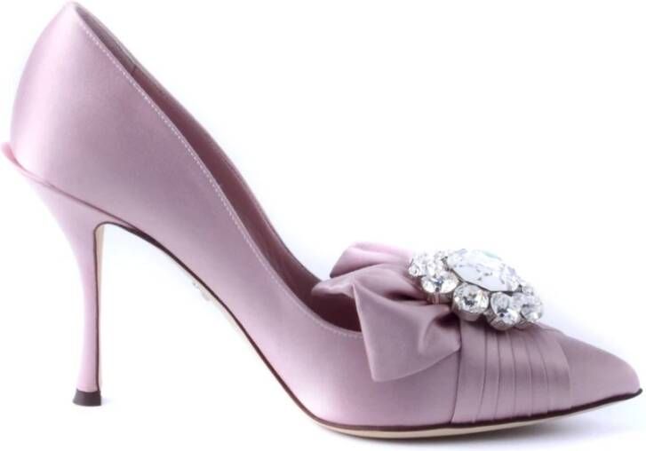Dolce & Gabbana Roze Bow Heels Pumps met Kristal Detailing Pink Dames