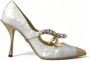 Dolce & Gabbana Kristalparel Hoge Hak Pumps White Dames - Thumbnail 11