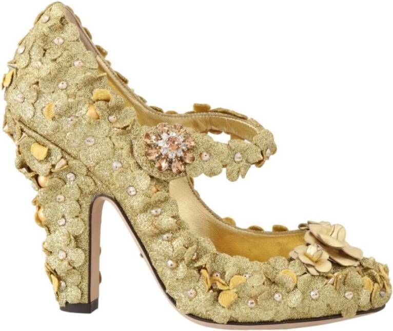 Dolce & Gabbana Floral Crystal Mary Janes Pumps