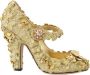Dolce & Gabbana Gouden Bloemen Kristal Versierde Pumps Yellow Dames - Thumbnail 1