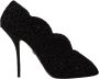 Dolce & Gabbana Zwarte Cordonetto Ricamo Pump Open Teen Schoenen Black Dames - Thumbnail 2