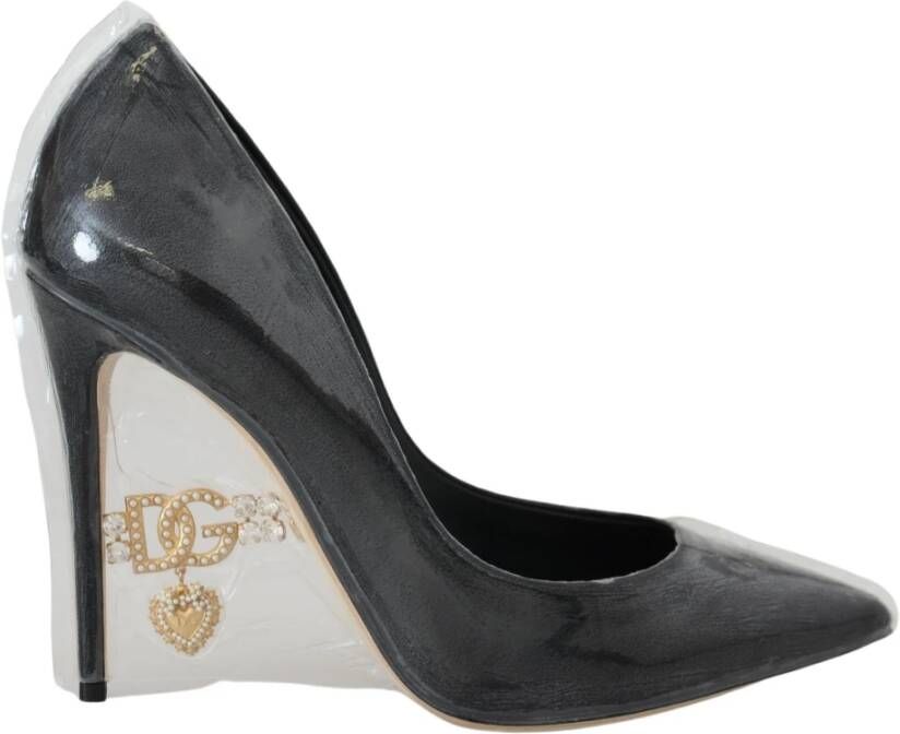 Dolce & Gabbana Zwarte Leren Hakken Pumps met Plastic Verpakking Black Dames