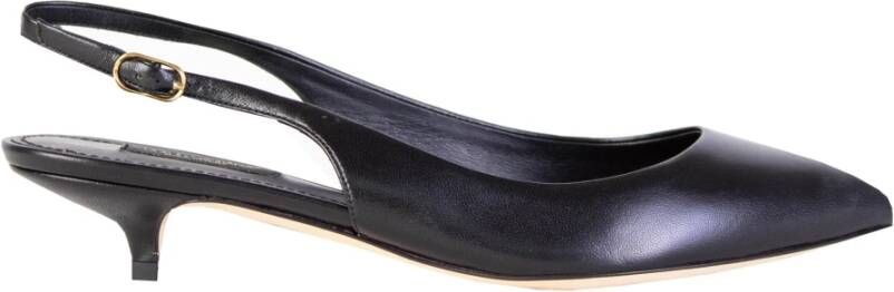 Dolce & Gabbana Zwarte Leren Slingbacks met Gespsluiting Black Dames