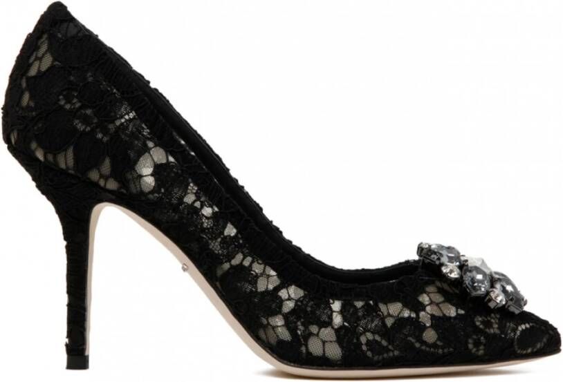 Dolce&Gabbana Pumps & high heels Decollete Pizzo Bellucci Charmant + Raso Nero in zwart