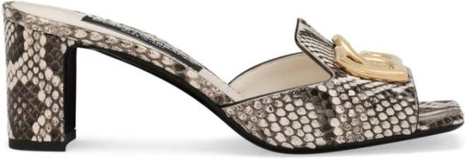 Dolce & Gabbana Python Mule Sandalen met Metalen Logo