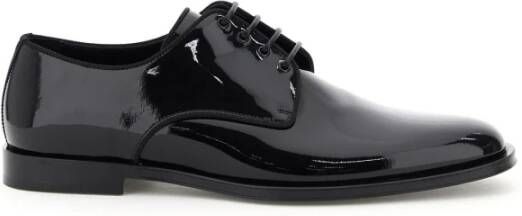 Dolce & Gabbana Raffaello Patent Lace Ups Black Heren