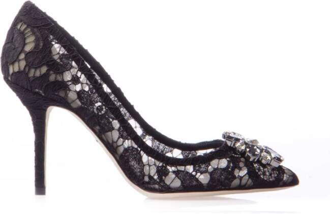 Dolce&Gabbana Pumps & high heels Decollete Pizzo Bellucci Charmant + Raso Nero in zwart - Foto 3
