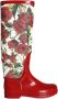 Dolce & Gabbana Rode Bloemen Rubber Kniehoge Laarzen Multicolor Dames - Thumbnail 1