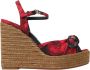 Dolce & Gabbana Rode Bloe Sleehak Sandalen - Thumbnail 1