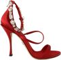 Dolce & Gabbana Rode Kristalversierde Hak Sandalen Red Dames - Thumbnail 1