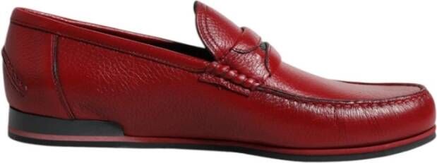 Dolce & Gabbana Rode Leren Loafers Moccasins Slip On