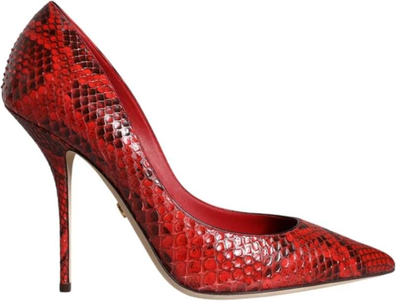 Dolce & Gabbana Rode Leren Stiletto Hoge Hakken Pumps