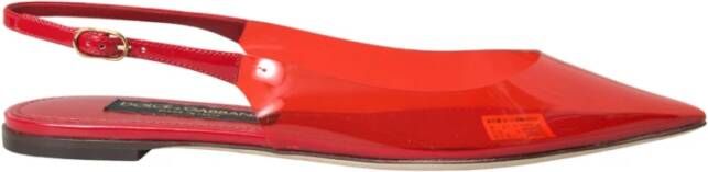 Dolce & Gabbana Rode PVC Slingback Flats Sandalen Red Dames