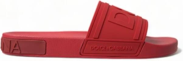 Dolce & Gabbana Rode rubberen instappers Red Heren