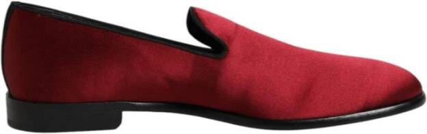 Dolce & Gabbana Rode Velvet Slip On Loafers