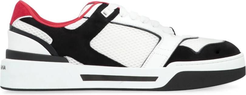 Dolce & Gabbana Witte Mesh Sneakers met Suède Inzetstukken Multicolor Heren