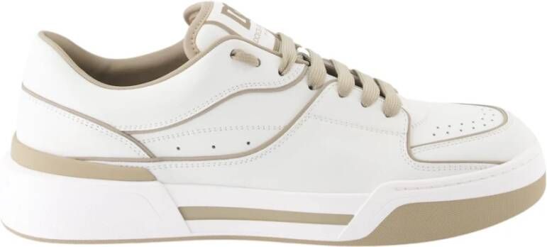 Dolce & Gabbana Witte Leren Sneakers met Paneelontwerp White Heren