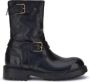 Dolce & Gabbana Ronde Neus Blokhak Leren Laarzen - Thumbnail 1