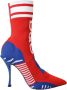 Dolce & Gabbana Rood Blauw Stretch Sok Stijl Enkellaarsjes Multicolor Dames - Thumbnail 1
