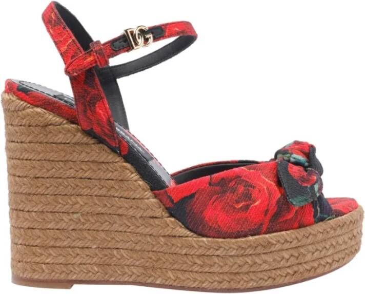Dolce & Gabbana Rose Red Lolita Bloe Sleehak Sandalen