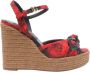Dolce & Gabbana Rose Red Lolita Bloe Sleehak Sandalen - Thumbnail 1