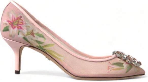 Dolce & Gabbana Roze Bloemen Kristal Pumps Pink Dames