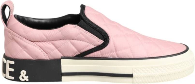 Dolce & Gabbana Roze Gewatteerde Slip-On Sneaker Schoenen