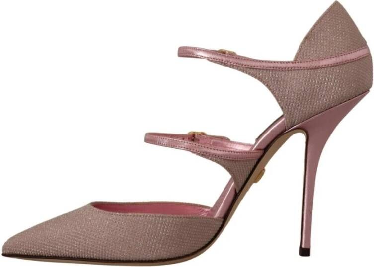 Dolce & Gabbana Roze glitter sandalen met bandjes Mary Jane schoenen - Foto 3