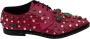 Dolce & Gabbana Roze Leren Kristallen Jurk Broque Schoenen Pink - Thumbnail 8