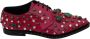 Dolce & Gabbana Roze Leren Kristallen Jurk Broque Schoenen Pink Dames - Thumbnail 9