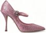 Dolce & Gabbana Kristalversierde Satijnen Pumps Pink Dames - Thumbnail 1