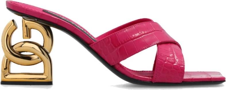 Dolce & Gabbana Roze Krokodil Slip-On Damesschoenen Pink Dames