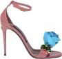 Dolce & Gabbana Roze lakleren sandalen met bloemenborduursel Pink Dames - Thumbnail 1