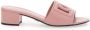 Dolce & Gabbana Roze Leren Lage Hak Sandalen - Thumbnail 1