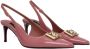 Dolce & Gabbana Roze Leren Middelhak Sandalen met Gespsluiting - Thumbnail 1