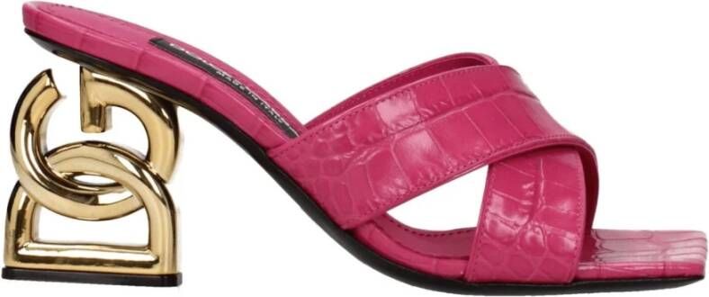 Dolce & Gabbana Roze Krokodil Slip-On Damesschoenen Pink Dames