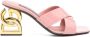 Dolce&Gabbana Sandalen Sculpted Heel Leather Sandals With Cross-Strap Des in roze - Thumbnail 1