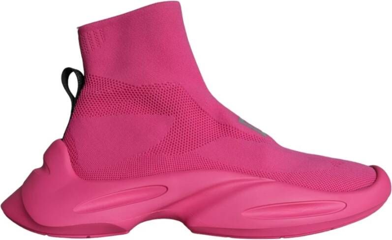 Dolce & Gabbana Roze Logo Print Hoge Sneakers Pink Heren