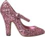 Dolce & Gabbana Roze Sequin Mary Jane Hoge Hakken Pink Dames - Thumbnail 1