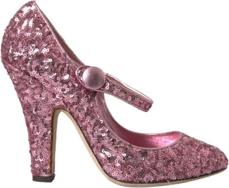 Dolce & Gabbana Sequined Mary Janes Shoes Roze Dames