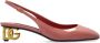 Dolce & Gabbana Gouden Logo Hak Leren Pumps Pink Dames - Thumbnail 1