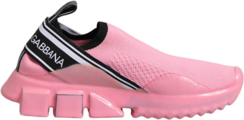 Dolce & Gabbana Roze Sorrento Lage Top Sneakers