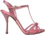 Dolce & Gabbana Roze Strass Enkelband Hakken Sandalen Pink Dames - Thumbnail 6