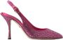 Dolce & Gabbana Roze Kristal Slingback Hakken Sandalen Pink Dames - Thumbnail 6