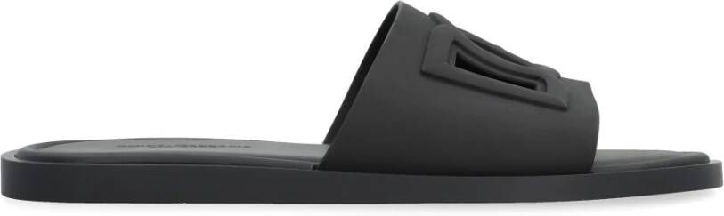 Dolce & Gabbana Rubberen slides met uitsparingen Black Heren
