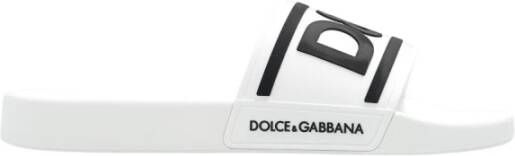 Dolce & Gabbana Rubberen Slides met Ingelegd D&G Logo Multicolor Heren