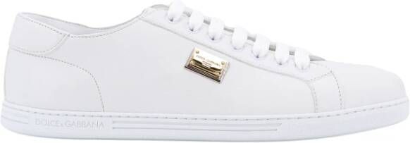 Dolce & Gabbana Saint Tropez Leren Sneakers White Heren